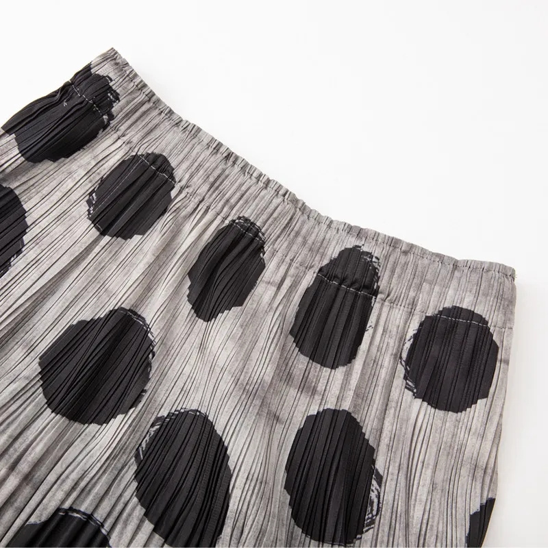 Jupes pour femmes jupe Miyake conception minoritaire sens jupe plissée femme taille haute impression jupe de hanche ample jupe plissée