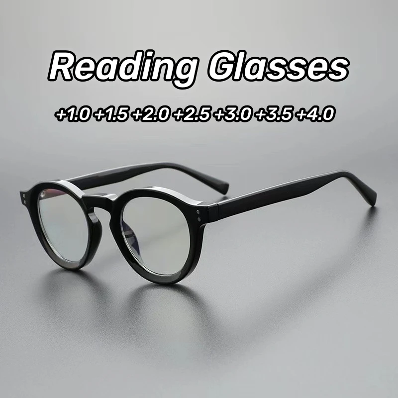 Lunettes de lecture ovales rétro pour femmes et hommes, monture ronde Vintage, lunettes de vue lointaine personnalisées, Anti lumière bleue, presbytie