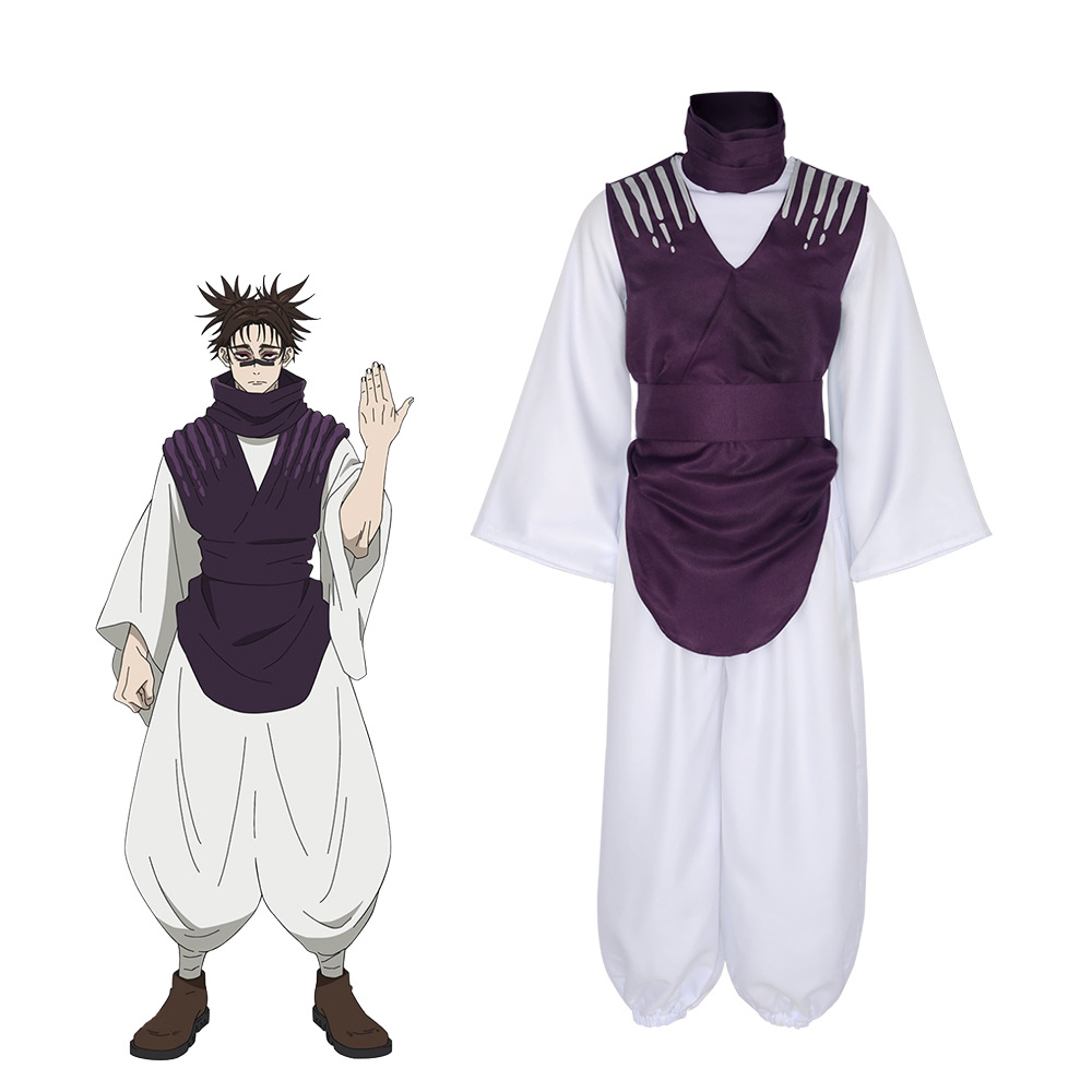 Costume de cosplay Choso de l'anime Jujutsu avec gilet, cache-cou, ceinture, pantalon élastique blanc, tenue kimono Choso pour Halloween et Comic Con