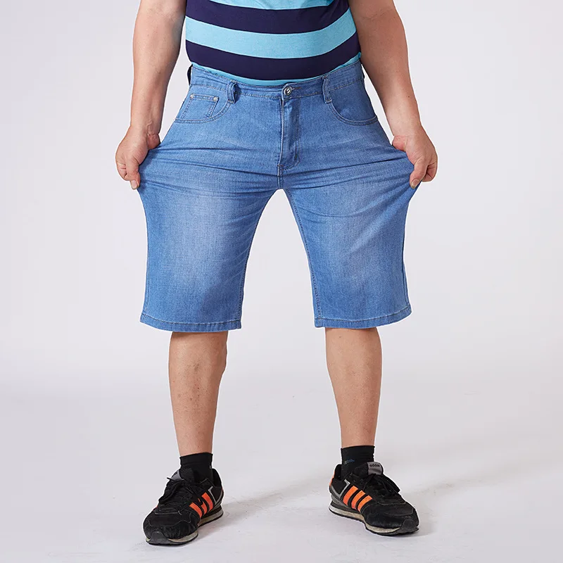 Short en Denim bleu pour homme, demi-pantalon taille haute, grande taille 44 46 48 52 56