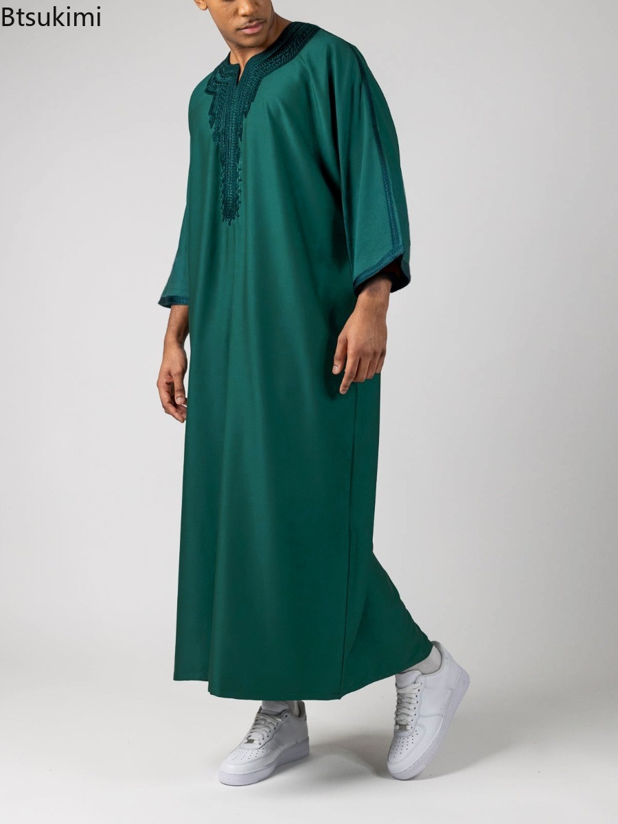 Nouvelle Abaya Musulmane pour Hommes 2026, Vêtement Traditionnel du Moyen-Orient, Thobe Arabe Islamique, Kaftan de Haute Qualité, Robe pour Cadeau de Mari