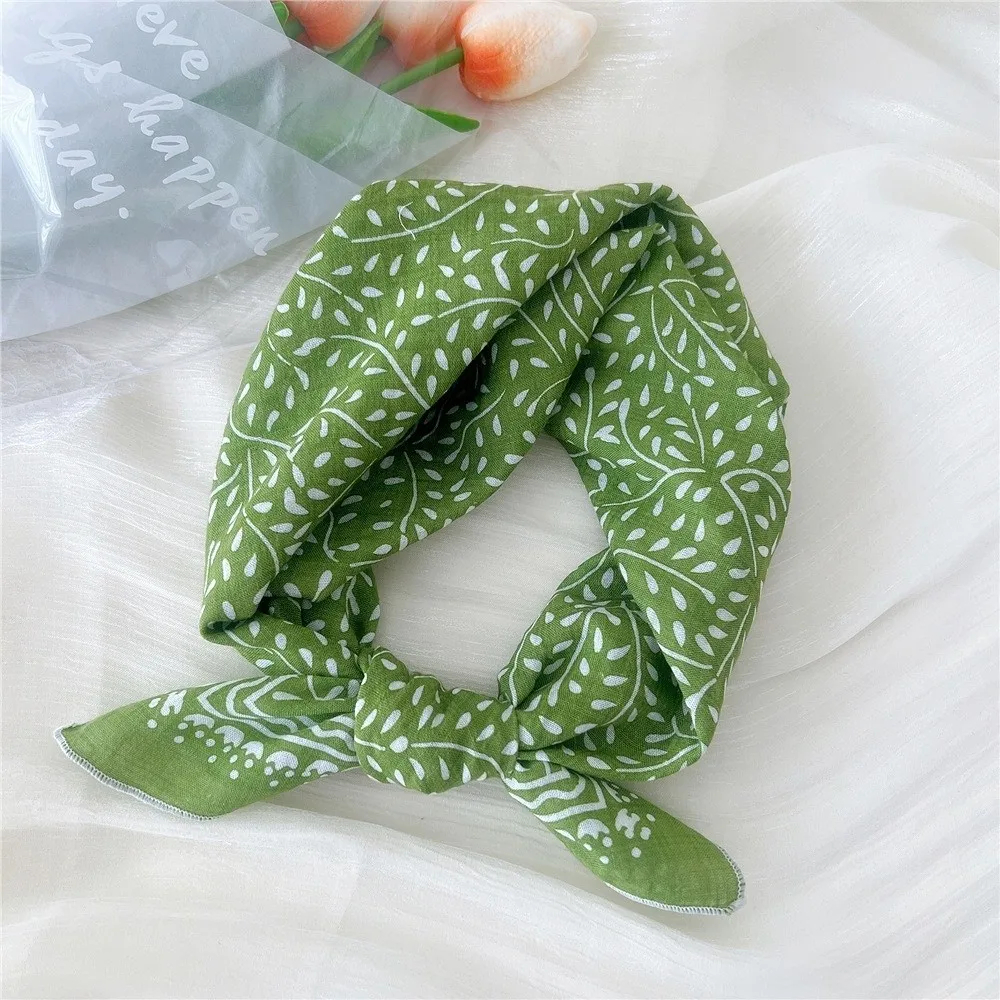 Écharpe carrée tendance à imprimé floral, foulard doux pour femme, écharpe pour cheveux en coton et lin, foulards pour la tête, écharpes pour le cou pour femme, été automne