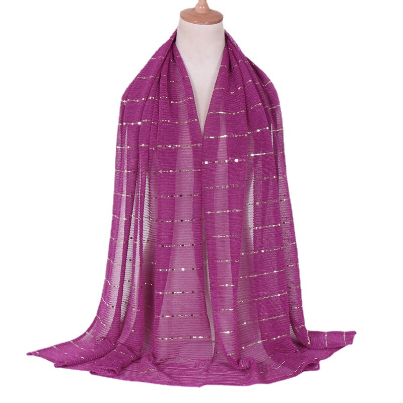 Écharpe légère à paillettes pour femme, couleur unie, tissu doux, châle, automne