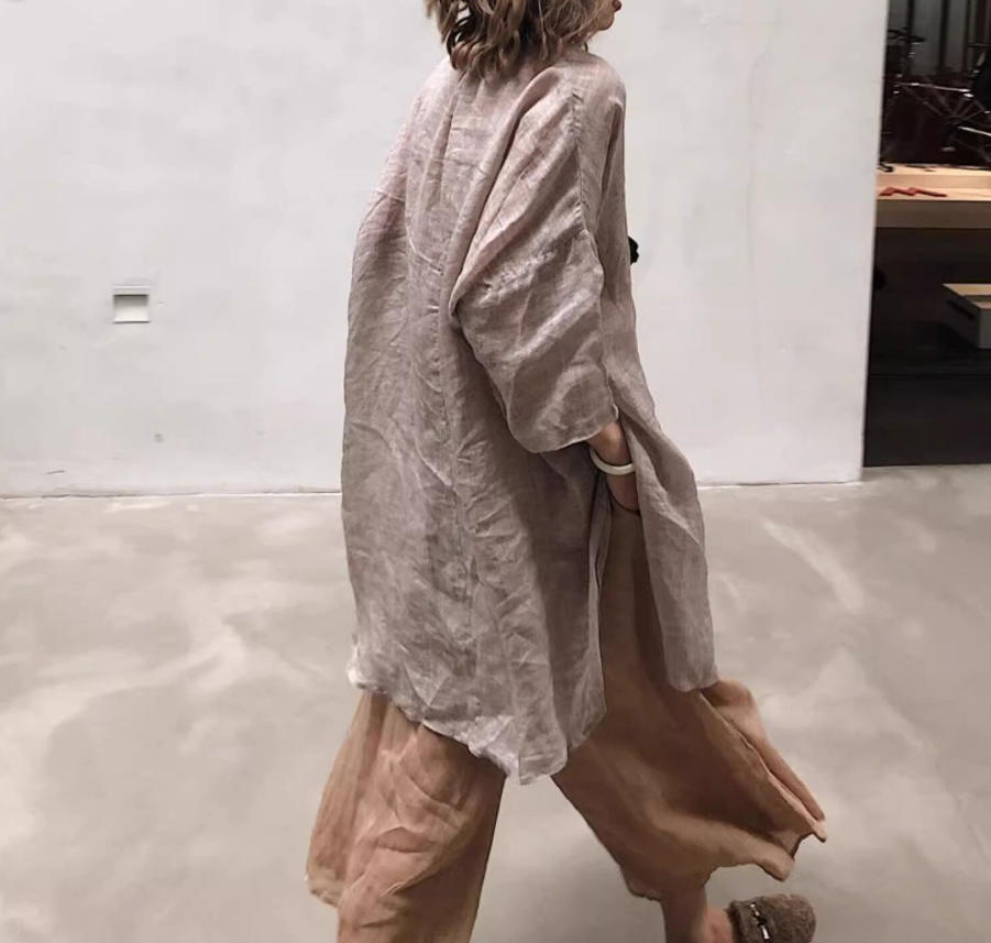 Été automne Blouse ample femmes chemises mode femme à manches longues coton et lin Blouse hauts pullover chemises décontractées