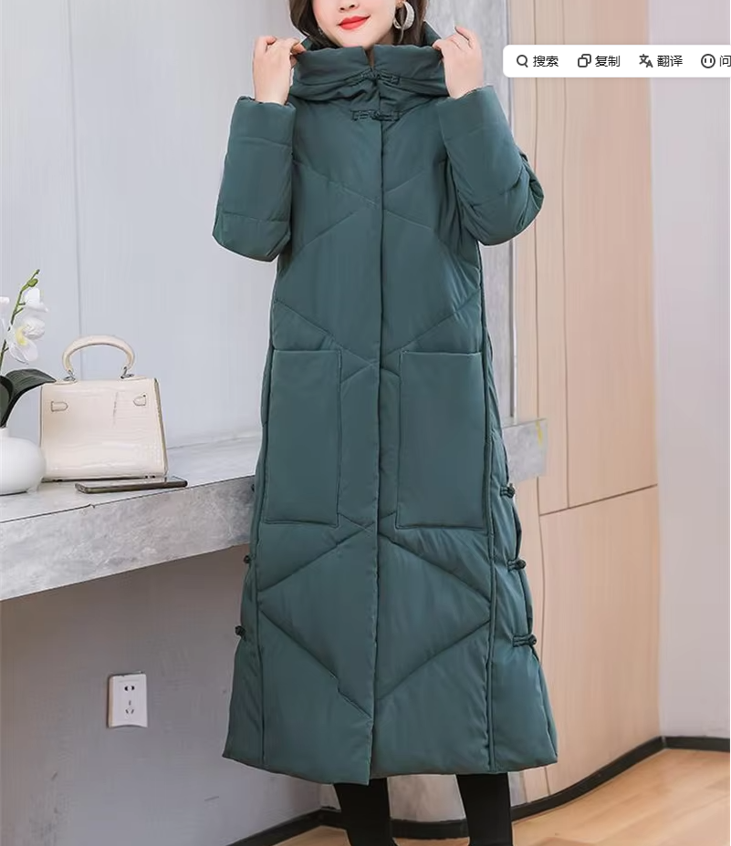 Veste mi-longue pour femme, manteau au genou, mode coréenne, coton noir, optique féminine, A823, hiver, nouveau, 2022