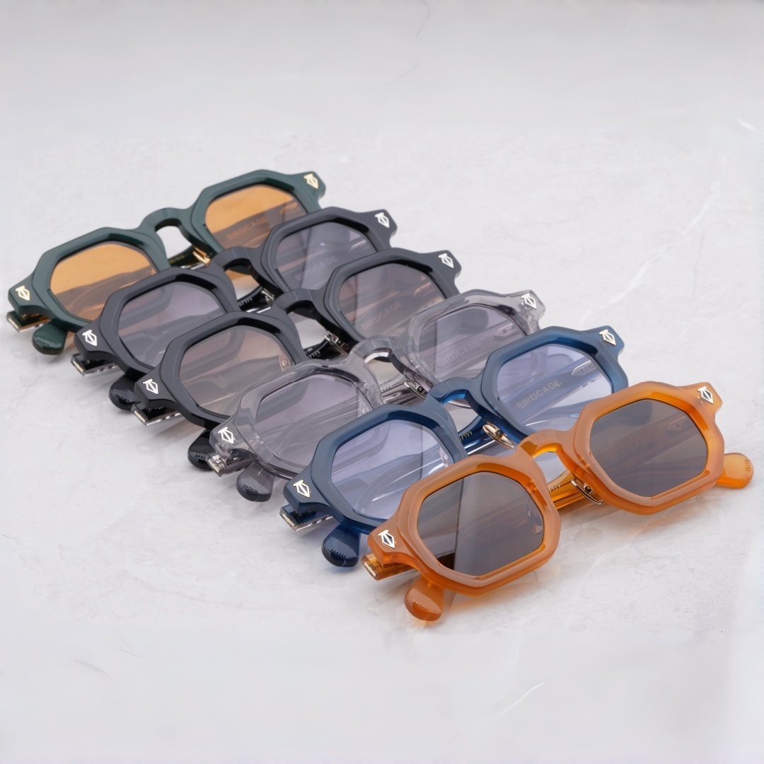 Lunettes de soleil LTEN-RI, monture en acétate solide, inspiration cage à oiseaux, design unique, tendance, rétro, classique, UV400, haute qualité, unisexe