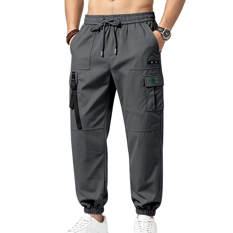 Nouveau pantalon de travail pour homme, style streetwear, avec taille élastique, plusieurs poches, coupe décontractée et tendance