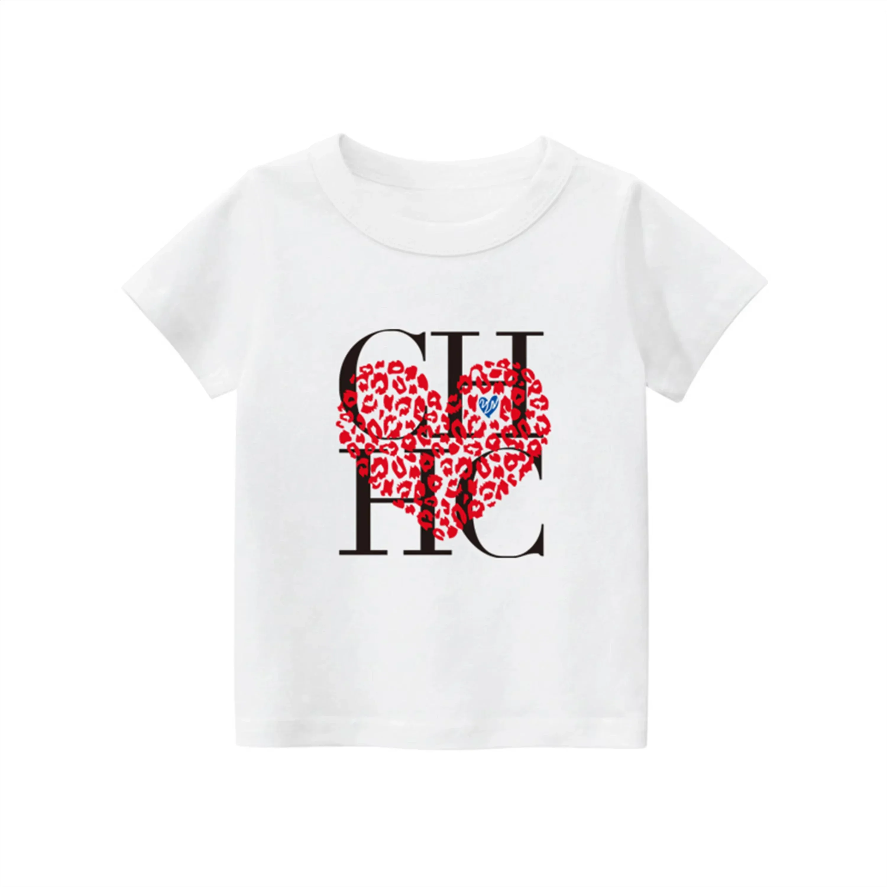 Nouveau T-shirt haut de gamme à manches courtes de la marque 2026, polyvalent pour l'automne et l'hiver, avec un imprimé élégant et amincissant