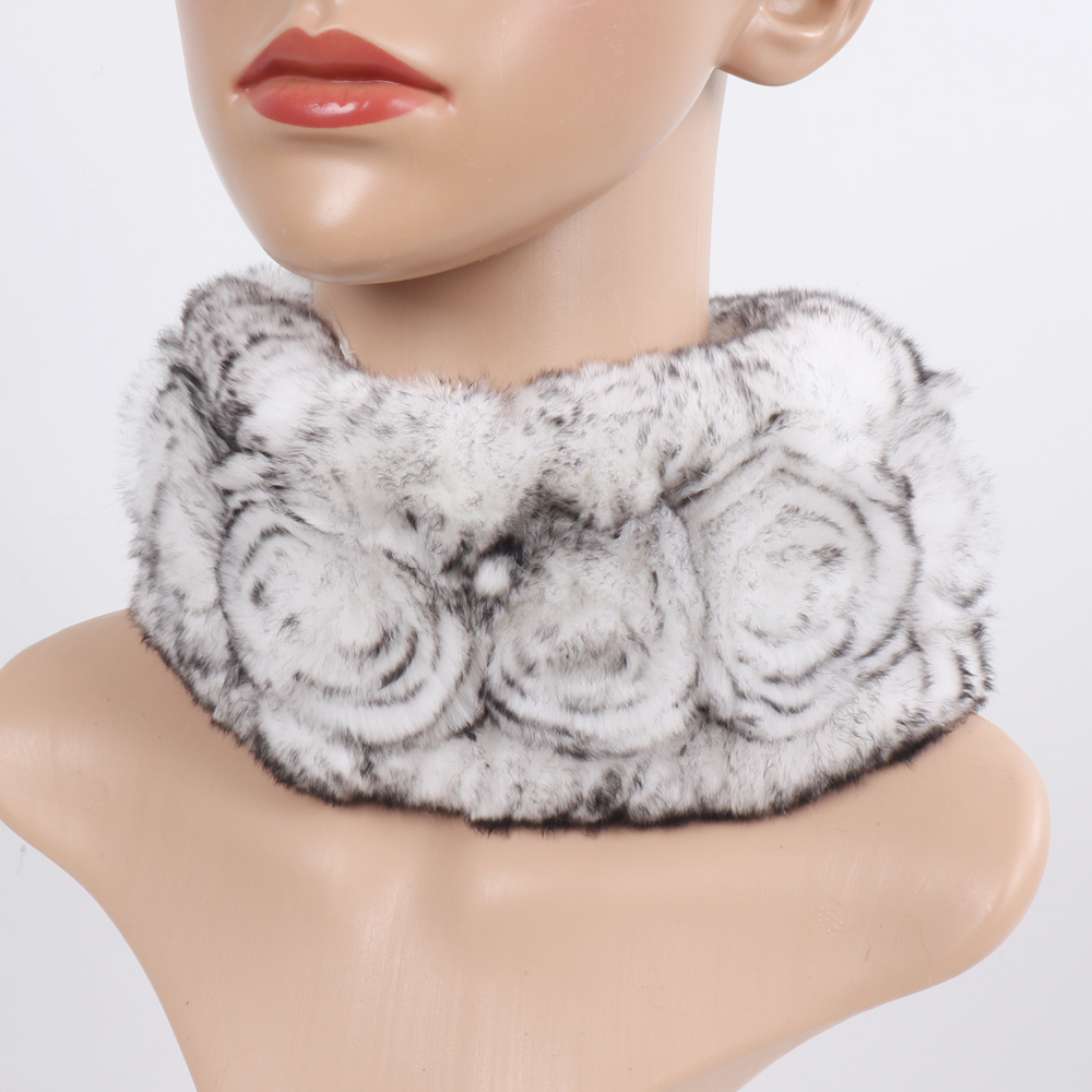 Nouveau hiver femmes élasticité réel Rex lapin fourrure écharpe naturel chaud fourrure foulards dame tricoté réel Rex fourrure de lapin bandeau silencieux