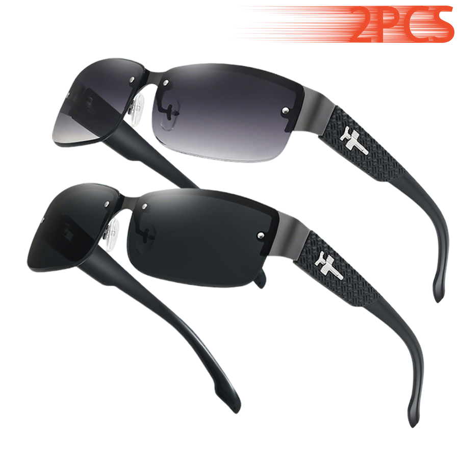 2 Paires de Lunettes de Soleil Rétro Premium à Dégradé, Style Designer Classique, Idéales pour les Activités de Plein Air, la Conduite, la Pêche et les Voyages