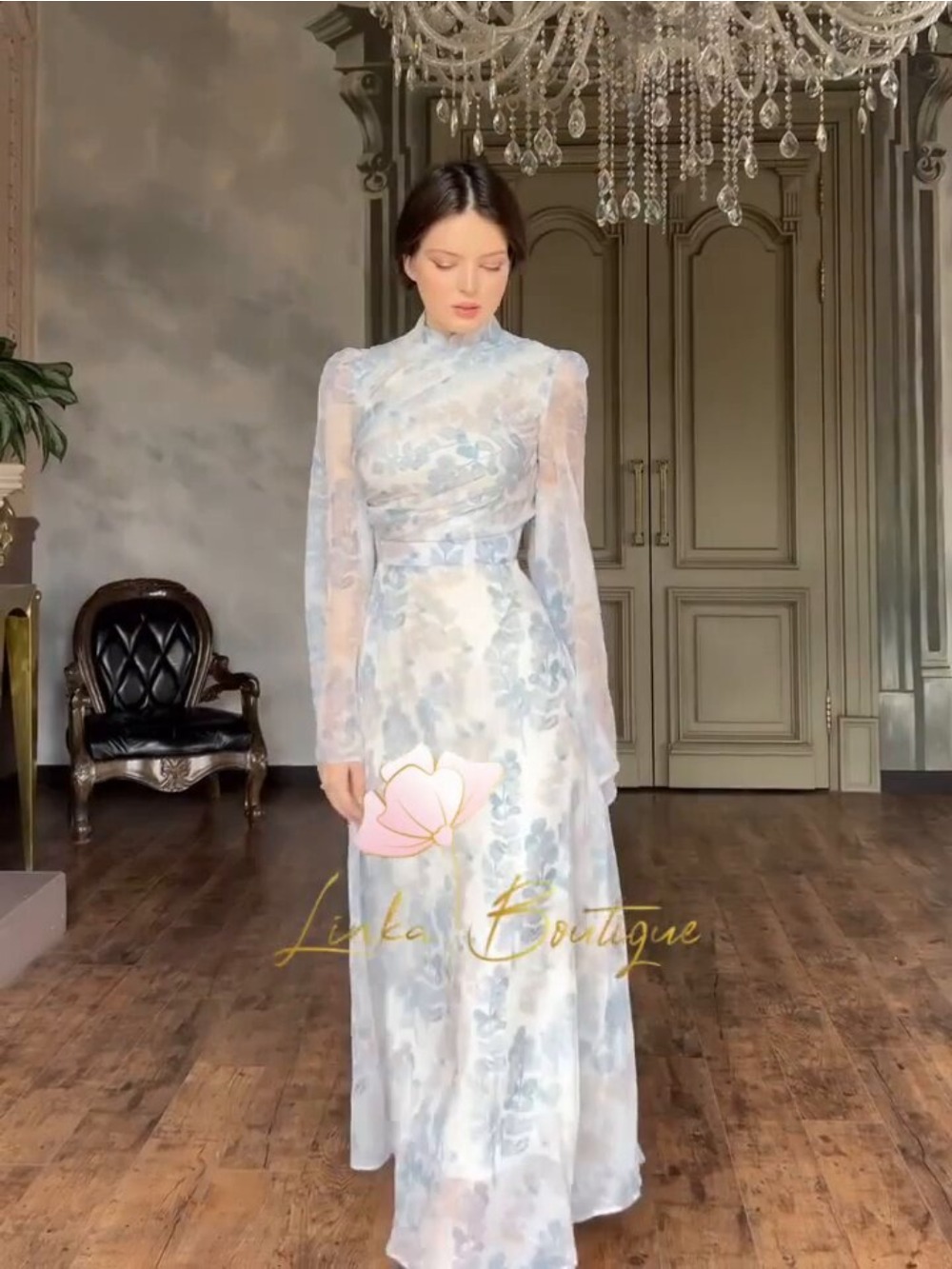 Eid Robe de soirée femmes fleur imprimé pansement coupe ajustée musulman Abaya à manches longues Jalabiya Ramadan robes Largos arabe longue Robe