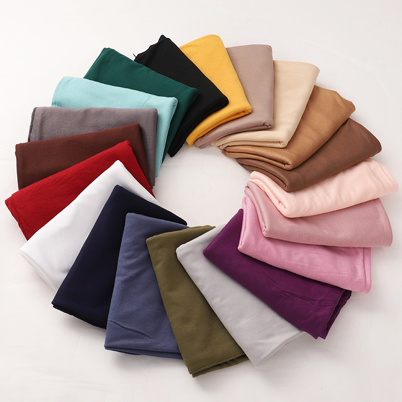 Hijab en jersey de coton modal pour femmes musulmanes, mode Ramadan, hijab de haute qualité, couleur unie, doux, long foulard africain