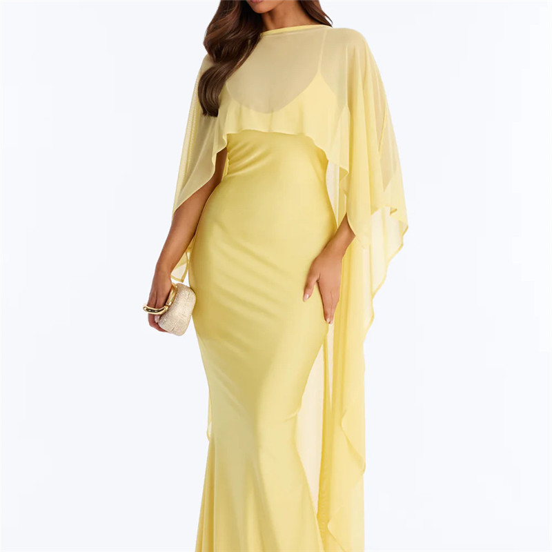 hirigin Cape en mousseline transparente pour femme, châle asymétrique en maille drapée, robe de soirée, couverture de robe de mariée pour mariage, fête, événements formels