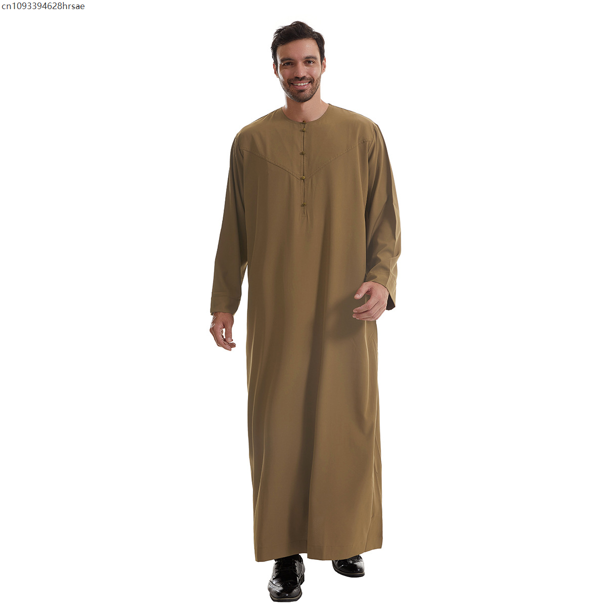 Thobe – Robe traditionnelle arabe à manches longues pour hommes, caftan musulman, vêtements islamiques pour hommes, coupe ample, vêtements de cérémonie décontractés