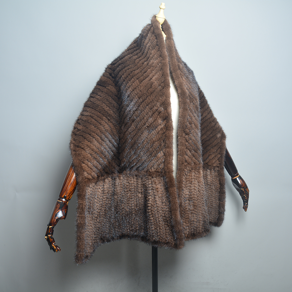 Écharpe de luxe en vraie fourrure de vison pour femme, collection 2026, tricotée, tendance, chaude pour l'hiver, en fourrure naturelle