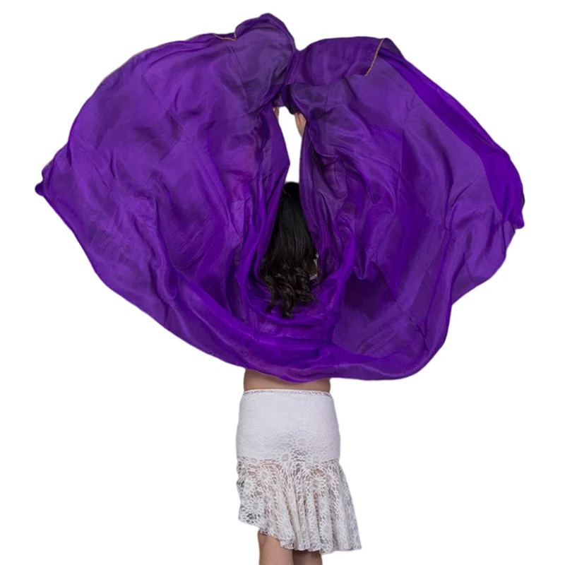 Voile de danse du ventre en soie pour filles et femmes, léger, 100% soie, fait à la main, 24 couleurs, voile de danse chinoise solide, châles de danse du ventre, enveloppes blanches