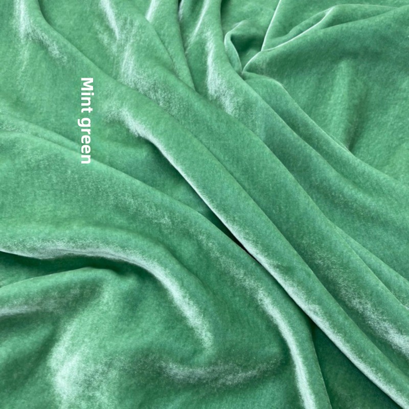 Tissu Blazer en Velours Brûlé Mûrier, Vêtements de Haute Qualité, IQUE cheongsam, Matcha Vert, Trou Bleu, 100%