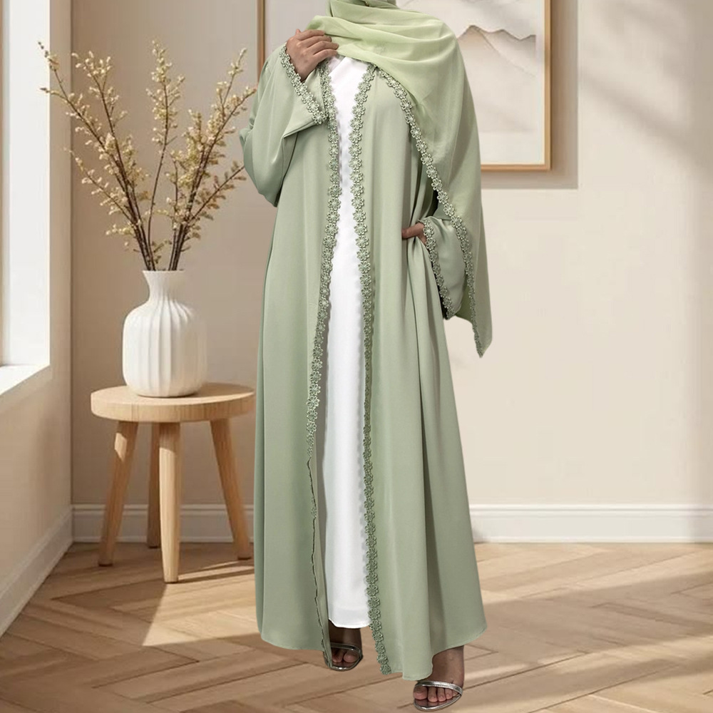 Abaya Femme, Robe en Dentelle pour l'Aïd, Jalabiya, Robes de Soirée Ramadan, Cardigan Musulman, Robe Marocaine, Abayas de Dubaï, Caftan, Khimar, Vestidos