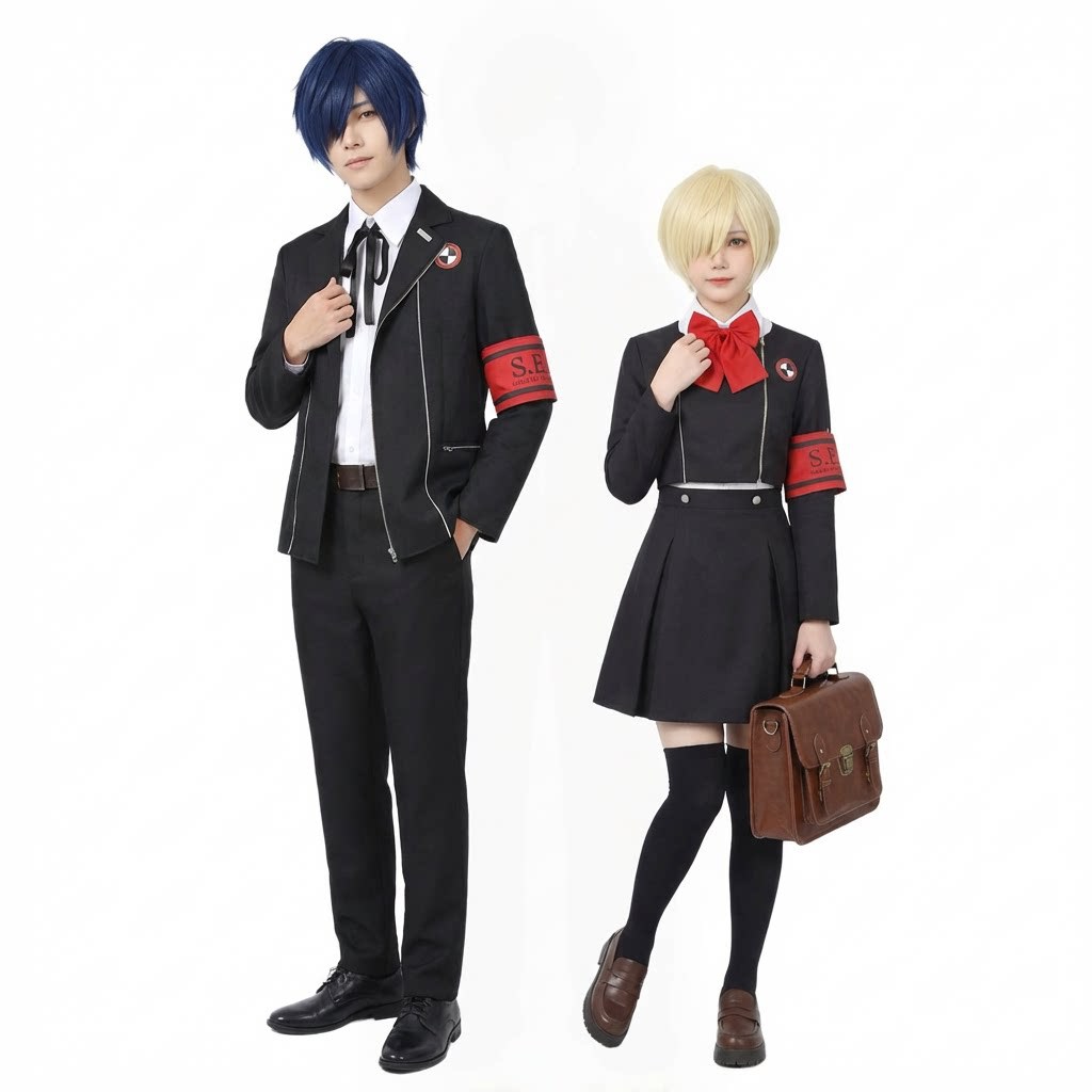 Ensemble uniforme de cosplay Persona 3, tenue scolaire Makoto Yuki Aigis pour hommes et femmes, costume de couple pour Halloween, carnaval, fête d'anime