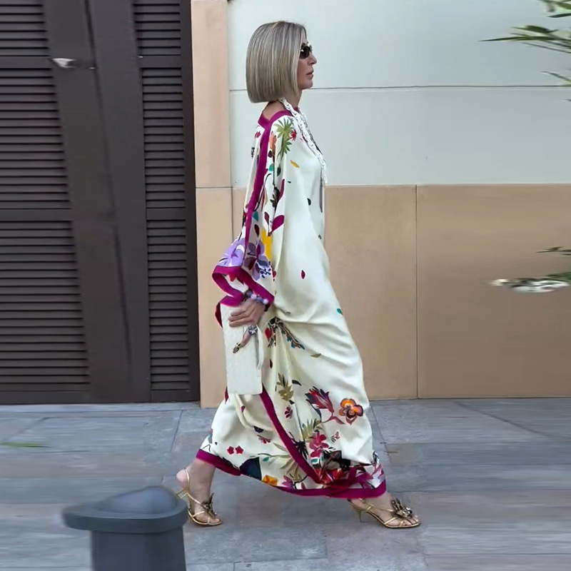 Robes imprimées pour femmes, robes bohèmes, kaftans pour femmes, mode 2026, robes amples pour femmes, robe maxi élégante, robe de plage