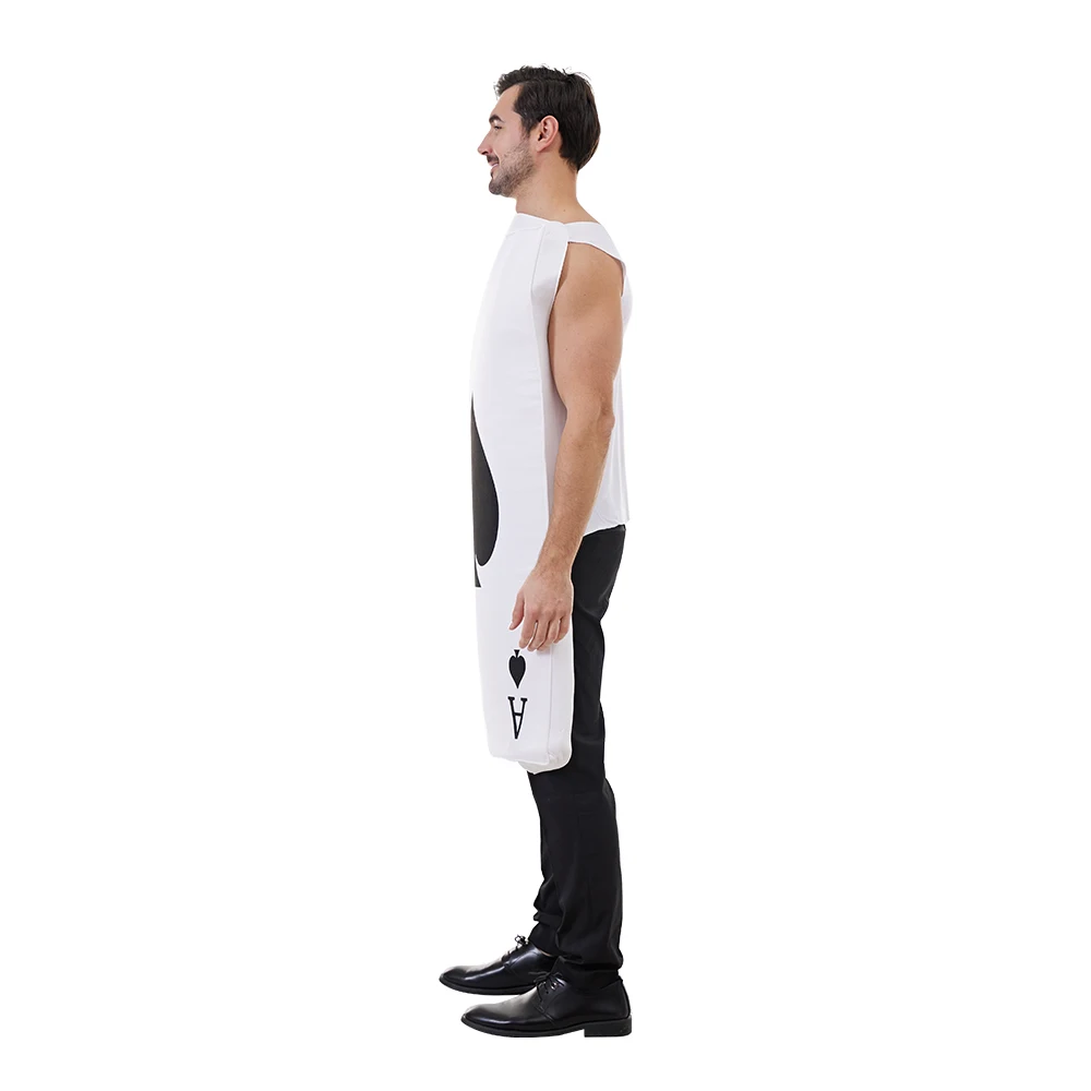 Eraspooky – Costume de poker amusant pour adultes, unisexe, tenue de cosplay en forme de pique, pour Halloween, carnaval, fête, déguisement