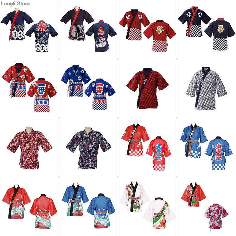 Manteau de Chef de Style japonais, uniforme de Sushi, Kimono de Restaurant, chemises de cuisine, serveuse, serveur, vêtements de travail, hauts, vestes de Chef