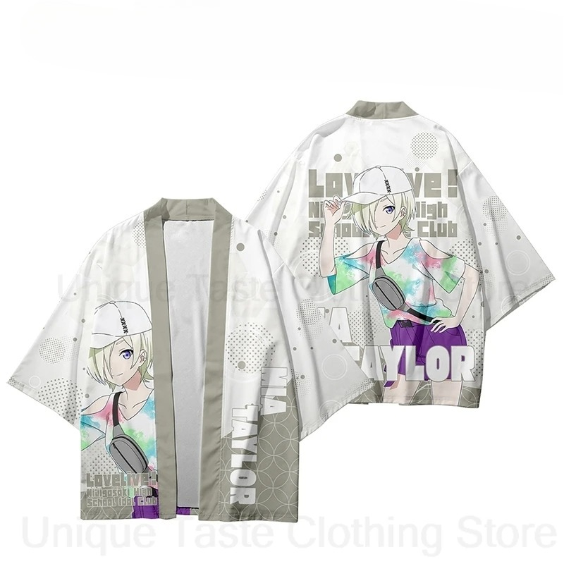 Kimono japonais d'été Anime Yukata Harajuku pour femmes et hommes, chemise Kimono à manches courtes
