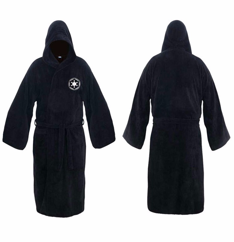Homme flanelle Robe mâle avec capuche épaisse étoile Robe de chambre Jedi Empire hommes peignoir hiver longue Robe hommes Robes de bain Homewear