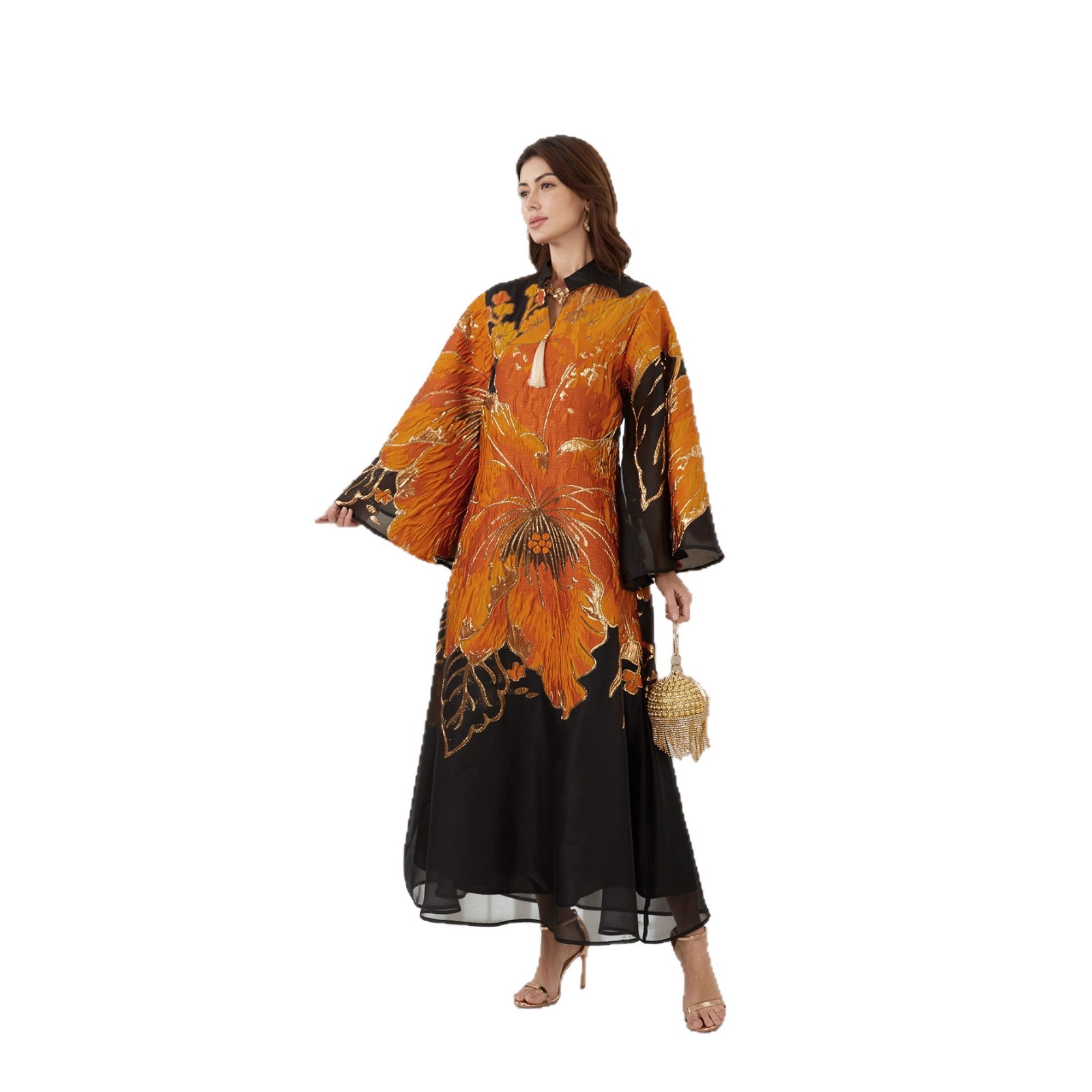 Abaya de l'Aïd pour femme, robe de soirée, Jalabiya à imprimé floral, style musulman de Dubaï, Robe longue, Caftan de prière marocain, Robe Abayas 2026
