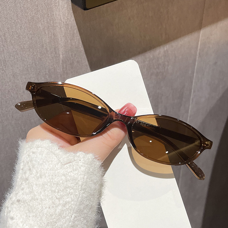 Lunettes de soleil marron léopard pour femmes, monture petite, style rétro ovale, de marque tendance
