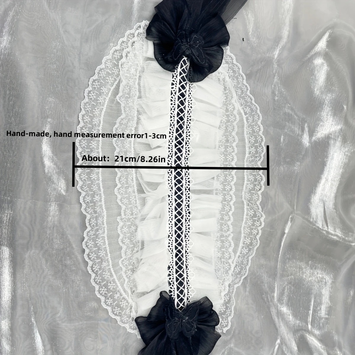 Serre-tête style voile pour femmes et filles, Harajuku, à volants, en dentelle florale, avec nœud, style Lolita gothique, accessoires pour cheveux.