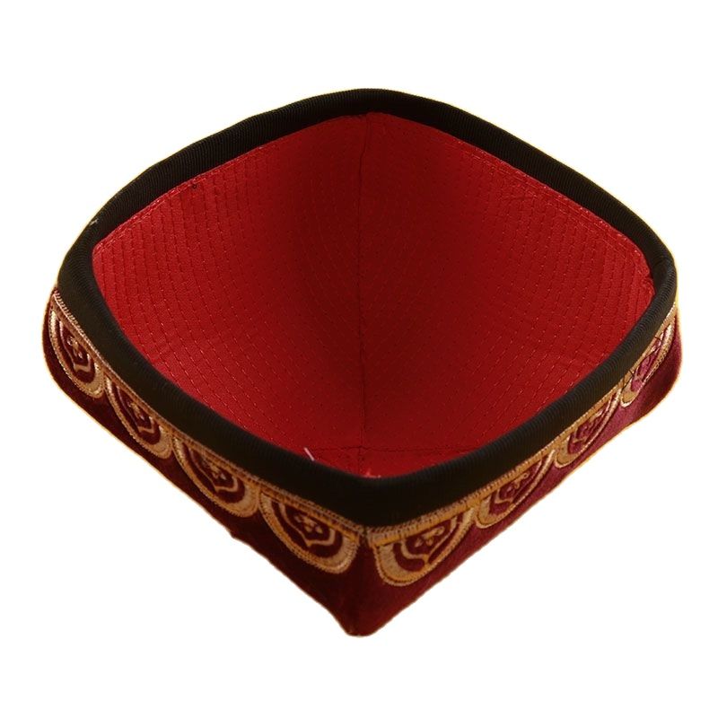 Chapeaux musulmans pour hommes, chapeau de prière en coton, Kufi islamique, juif, à quatre coins, pour fête, danse, luxe 03121