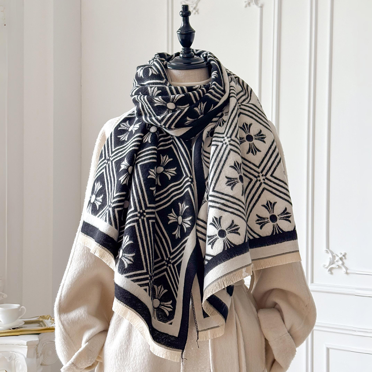 Écharpe chaude en cachemire pour femmes, couverture Pashmina de luxe, châle épais, foulard à la mode, Bufanda, Poncho, 2025