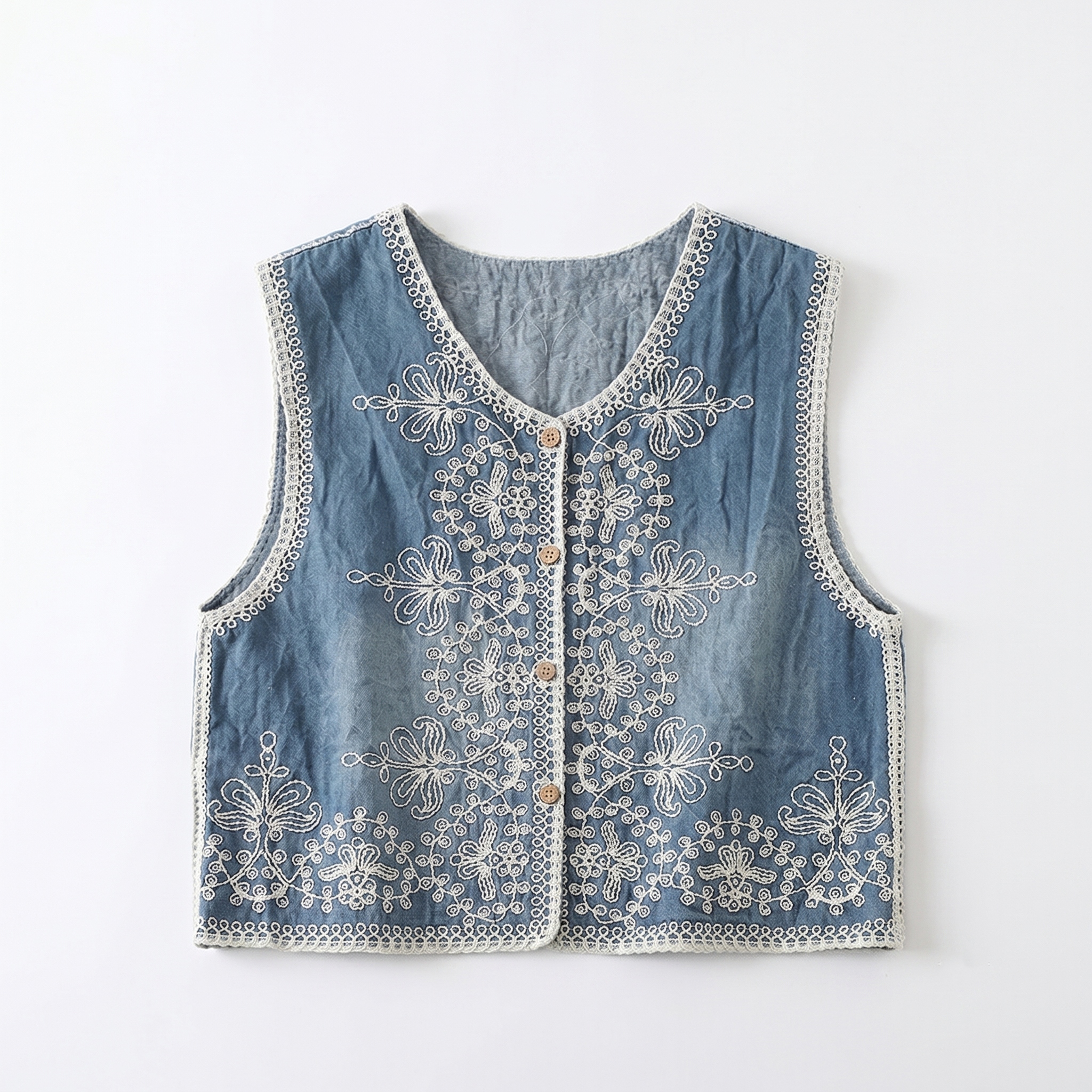 Boho Queens bohème Denim paillettes broderie jarretelle gilet frange veste Cowgirl gland gilet Vintage gilet Streetwear