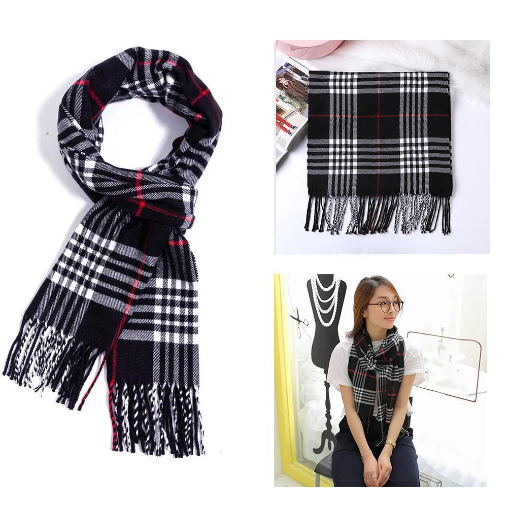 Écharpes d'hiver de Style britannique, châles de Couple en Faux cachemire, enveloppes chaudes en tricot pour hommes et femmes, best-seller d'automne/hiver