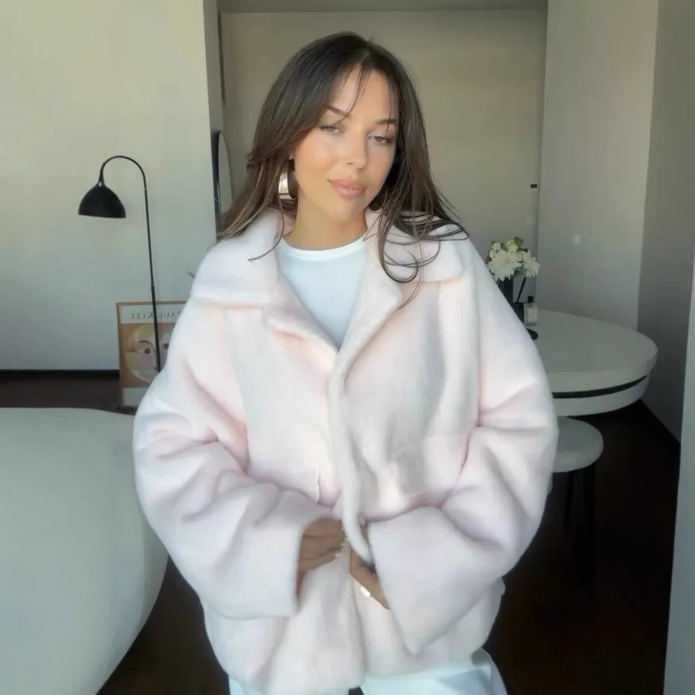 Manteau en laine à la mode pour femmes, Gluteti doux, fourrure, tempérament, haut de gamme, automne, hiver, nouvel article