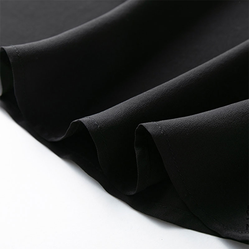 Robe Maxi en soie pour femmes, 100% crêpe de mûrier, couleur unie, noir, col en V, taille ceinturée, robe longue élégante, grand ourlet, M L XL MM891