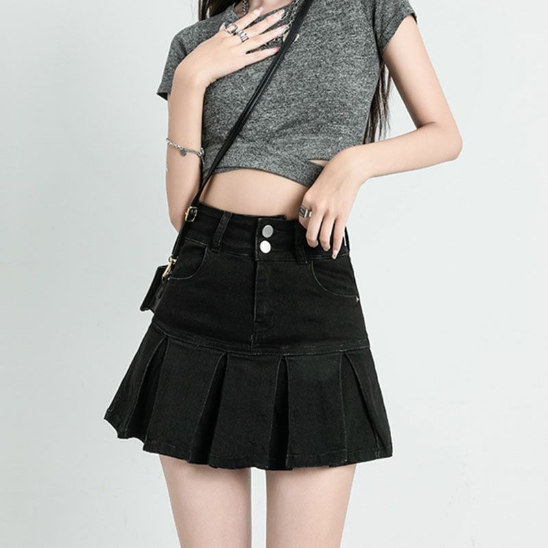 Jupes en jean à volants Gyaru pour femmes, jupe évasée en jean, nouvelle tendance des vêtements, offre esthétique chaude, Vintage, décontractée, 2025 V, Y2k