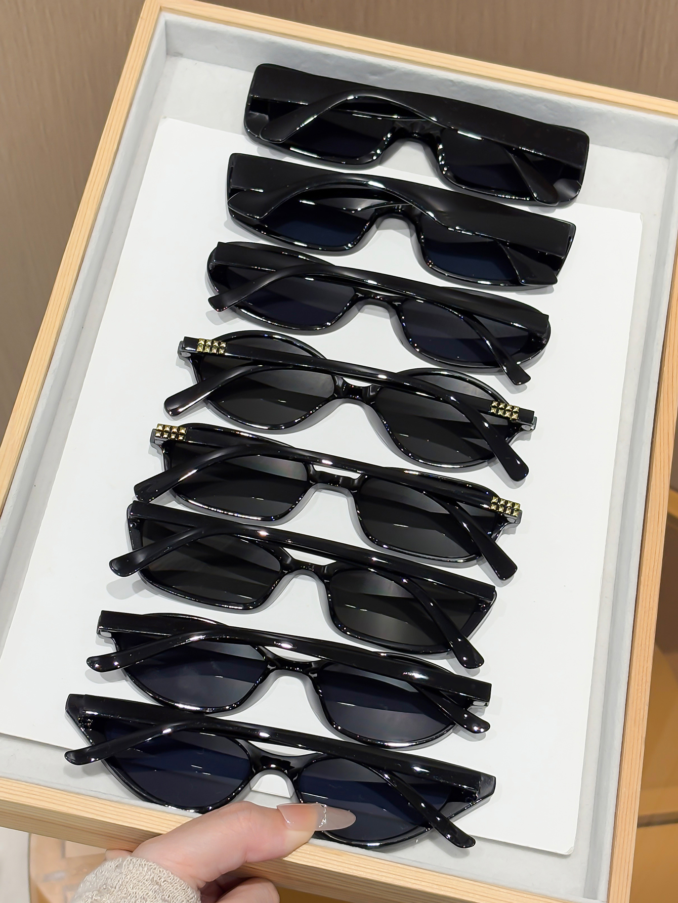 Ensemble de lunettes de soleil à monture géométrique, 8 pièces, à la mode, pour la conduite, tenues décontractées et quotidiennes