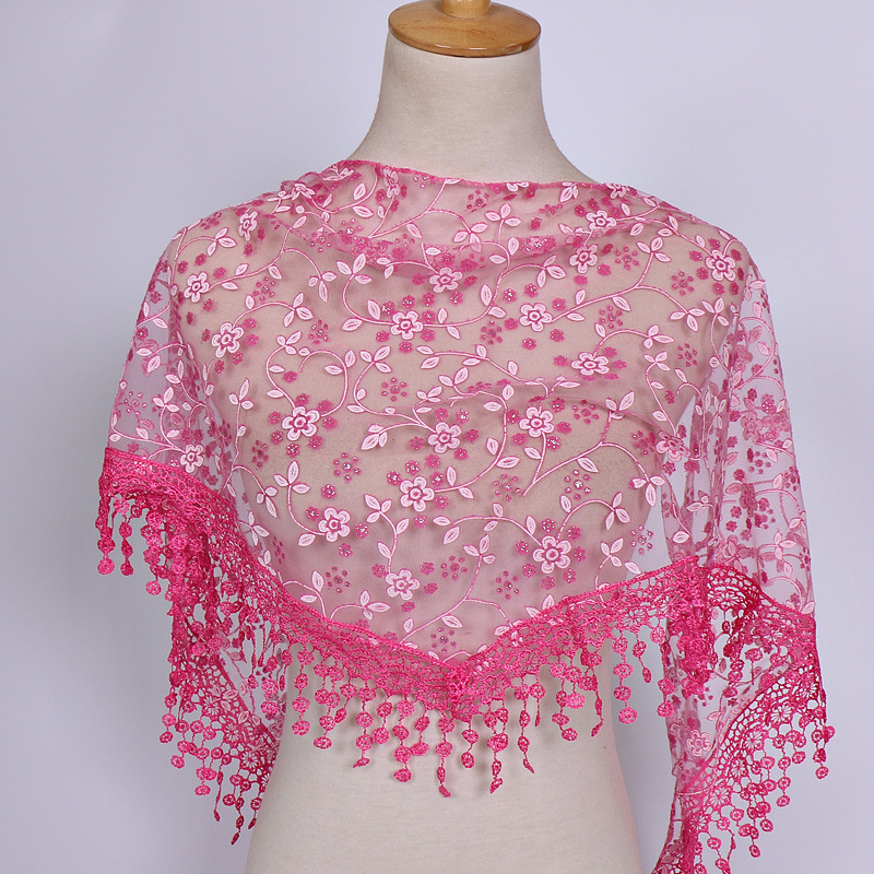 BOHOWAII Foulard Femme mode Bufandas femmes Hijab Triangle dentelle Voile Tulle écharpe châle évider Voile Femme Musulman