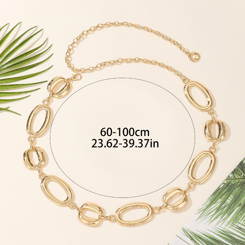 Ceinture polyvalente à la mode pour femmes, rétro classique, chaîne de taille en métal, chaîne épaisse pour robes