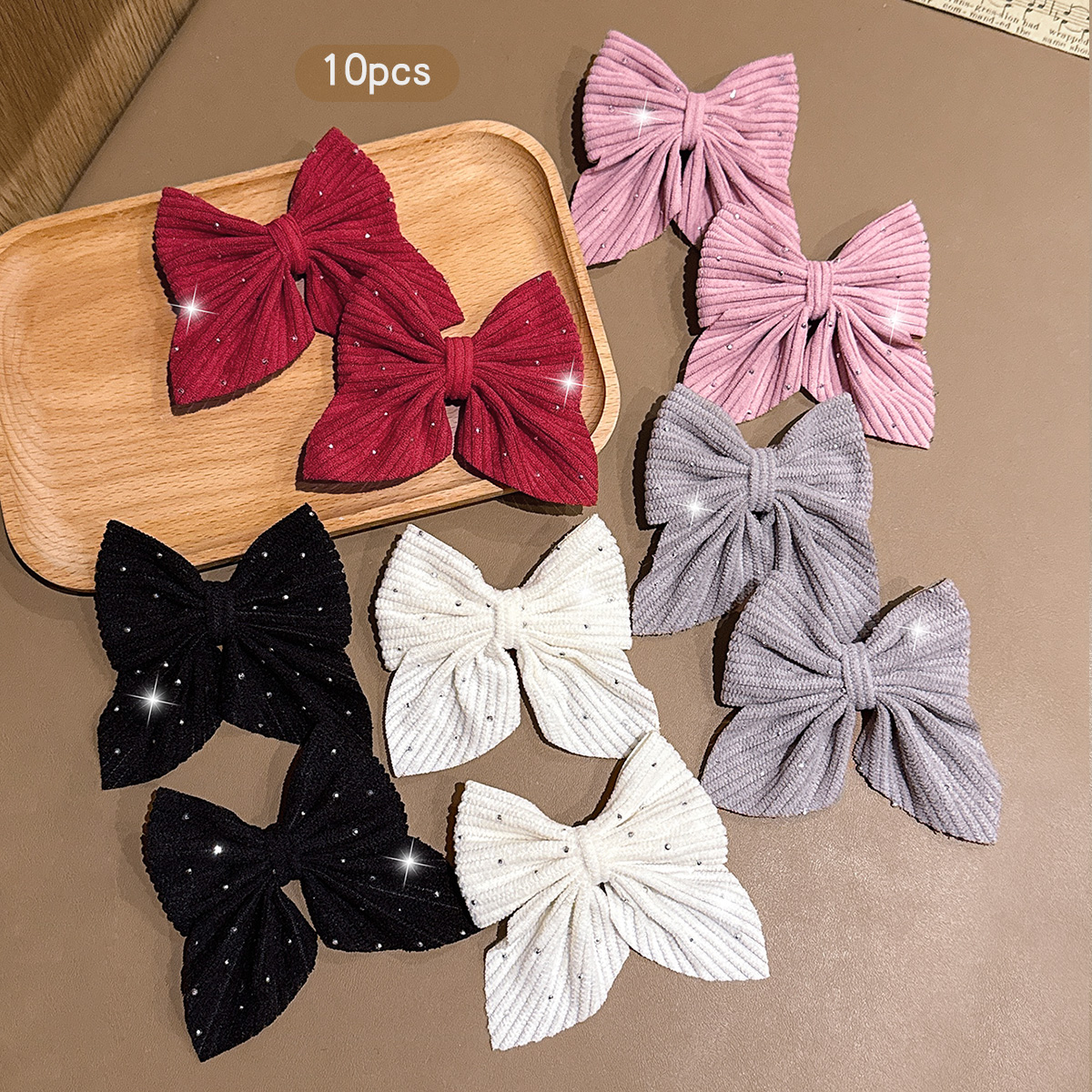 10 pinces à cheveux à nœud coloré, Style doux, simples et polyvalentes, adaptées aux accessoires pour cheveux quotidiens