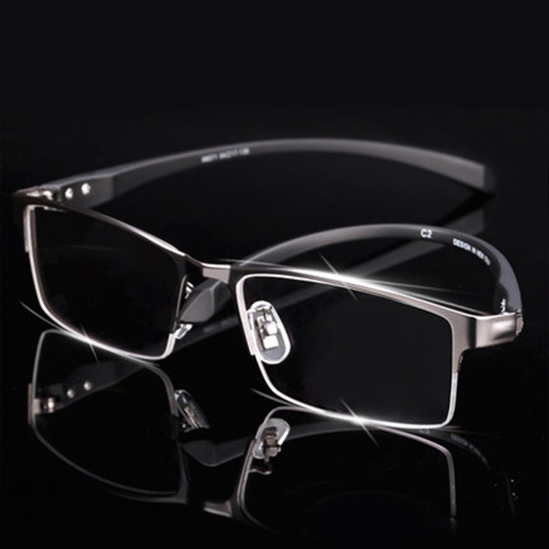 Monture de lunettes en alliage pour hommes, branches flexibles, jambes, matériau en alliage de galvanoplastie IP, bord complet et demi-bord