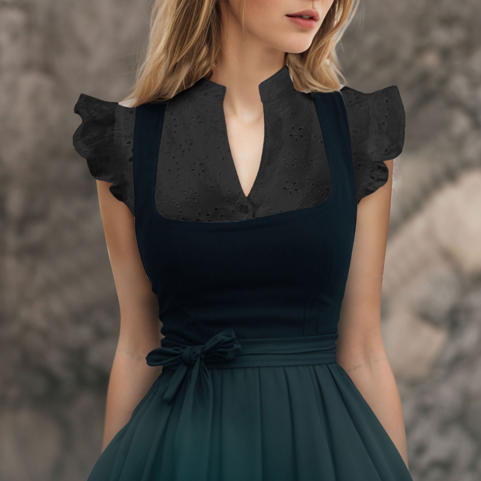 Chemisier de costume pour femme, blanc, à manches courtes, style Dirndl, élégant, en dentelle, grande taille, lingerie push-up