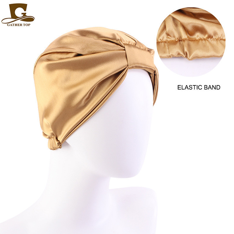 Bonnet de couchage en Satin pour femmes, couvre-chef, bandeau noué à Double couche, chimio, Cancer, soins infirmiers, nouvelle collection