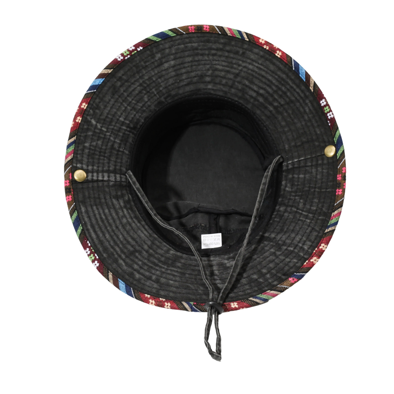 Chapeau de randonnée pour enfants de style ethnique rétro lavé, protection solaire pour la pêche estivale, chapeau de cowboy western, chapeau de pêcheur