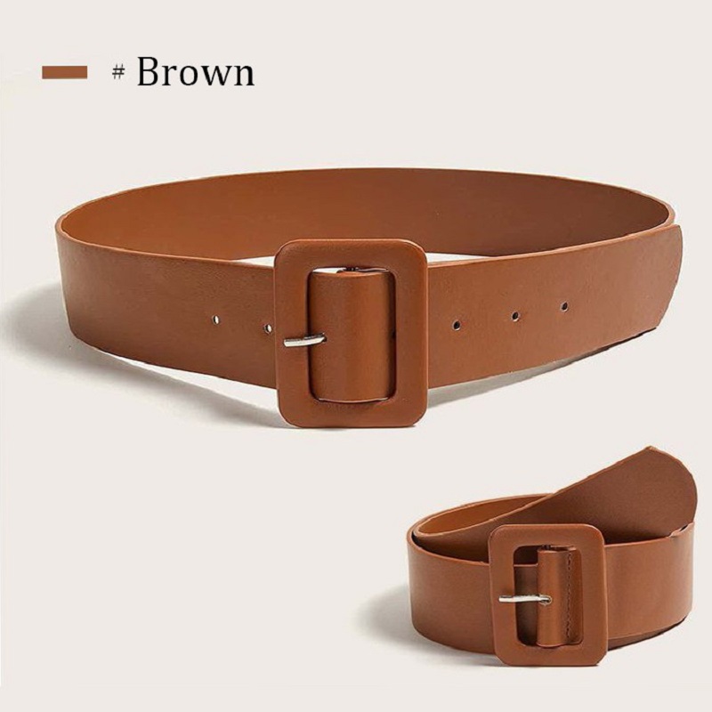 Ceinture large en cuir PU pour femmes, ceinture Simple à la mode pour robe de luxe de marque de styliste, noir rose, sangle féminine DT167