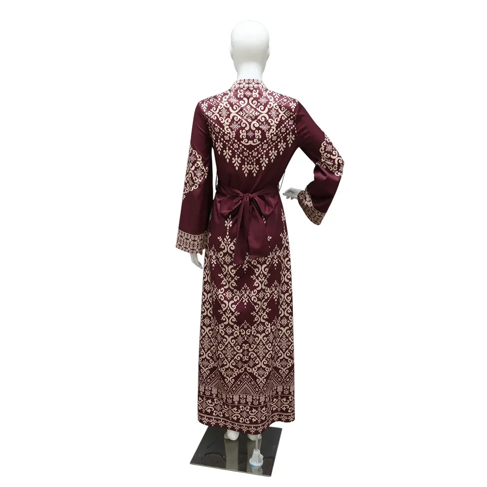 Ramdan Eid imprimer Jalabiya femmes musulmanes fermeture éclair Robe longue Robe dubaï Abaya tenues caftan ethnique Islam vêtements Caftan robes