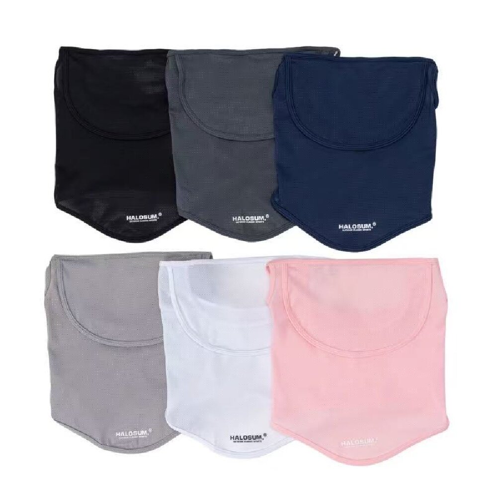 Cache-cou unisexe multicolore en soie glacée, respirant, protection solaire, masque facial, pour cyclisme, randonnée, pêche en extérieur