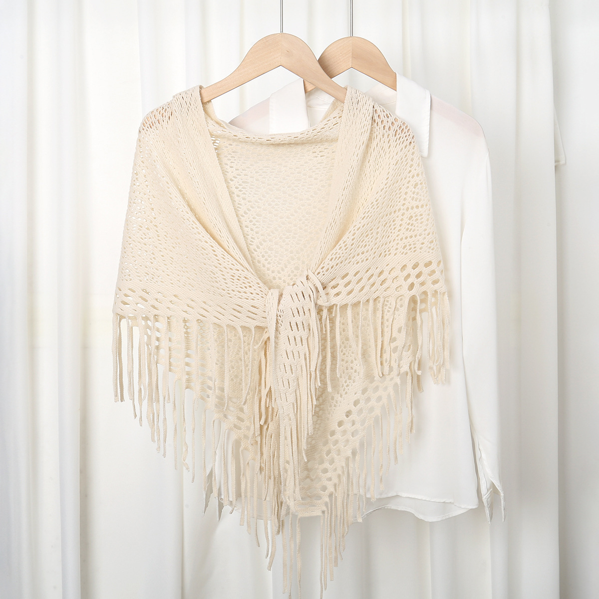 Écharpe tricotée multidirectionnelle pour femmes, châle Bandana à pampilles, Style Boho pour les voyages toutes saisons, nouvelle collection 2025